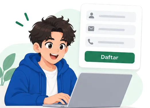 Afiliator mengisi formulir pendaftaran program afiliasi