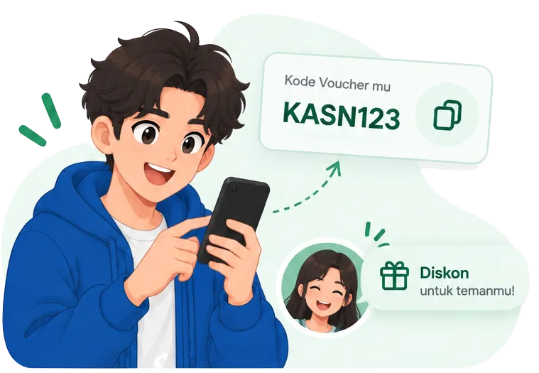 Afiliator menyalin kode voucher miliknya untuk dibagikan